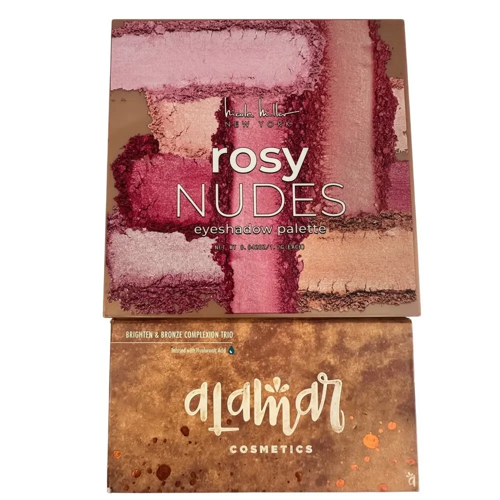 Makeup Bundle Neutral Eyeshadow Palettes Face Trio Rosy Nudes Warm Tones Lot